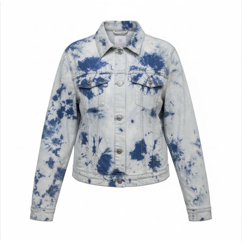 LuLaRoe Women's Retro Denim Jean Jacket Size Large Tie Dye Boho
